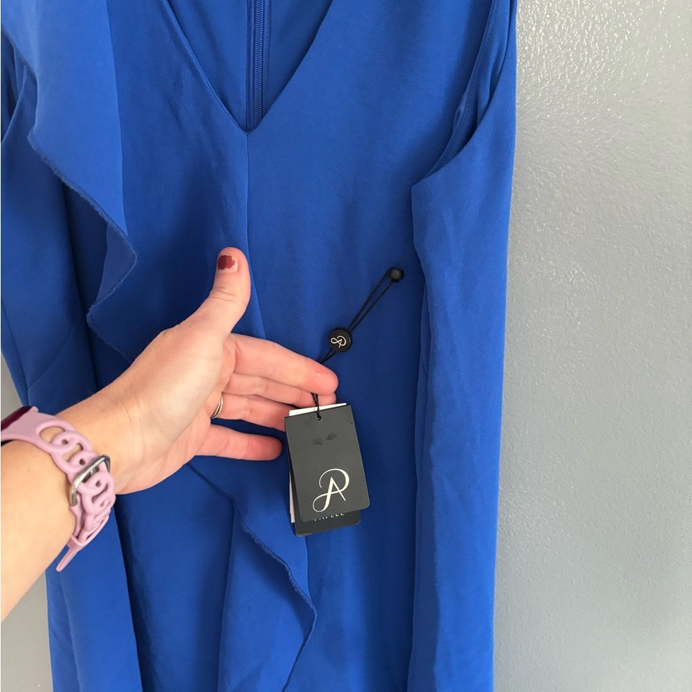 NWT Adrianna Papell Blue Ruffle Dress - Picture 7 of 8